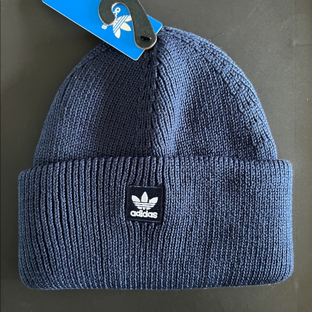 Adidas Unisex Terrace Beanie, Standard Fit, Night Indigo/White, One Size